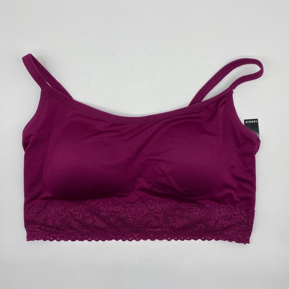 Torrid Women's Red Wine Lightly Padded Seamless Bralette Size 1X 2X 3X 4X 5X - Picture 8 of 15